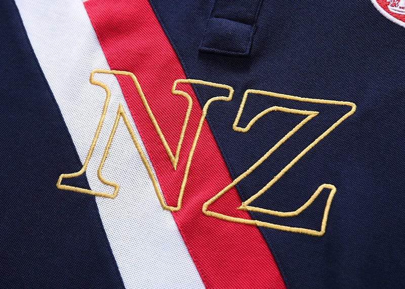 Men's polo shirt New Zealand Pacific Ocean cotton embroidery stitching color classic fashion original design pure cotton quality