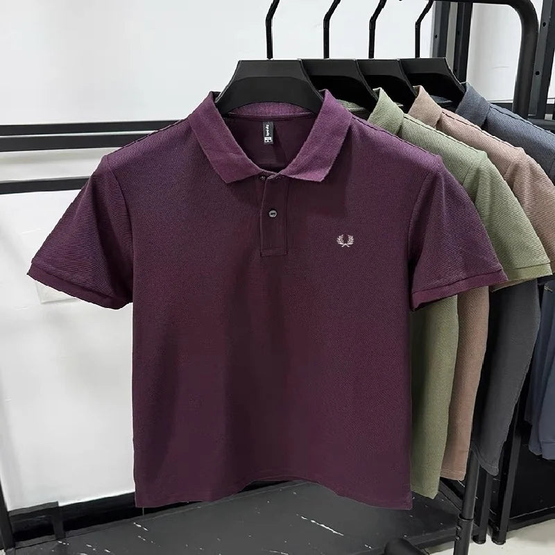 High quality men's heavyweight summer new cotton classic brand embroidered comfortable polo shirt breathable trendy short sleeve
